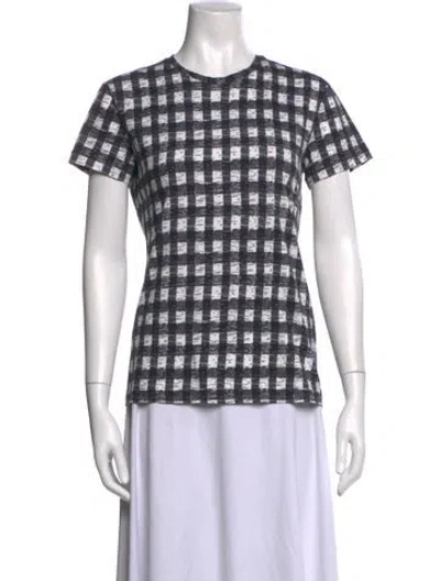 Pre-owned Derek Lam Plaid Print Crew Neck T-shirt In Black
