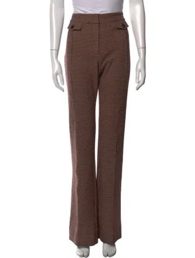 Pre-owned Derek Lam Plaid Print Flared Pants In Brown
