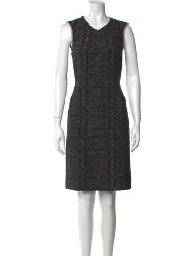 Pre-owned Derek Lam Plaid Print Knee-length Dress In Black