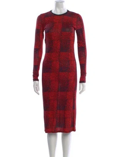 Pre-owned Derek Lam Plaid Print Knee-length Dress In Red