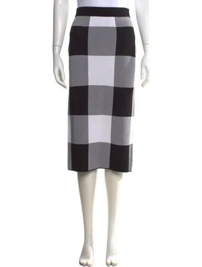 Pre-owned Derek Lam Plaid Print Midi Length Skirt In Black