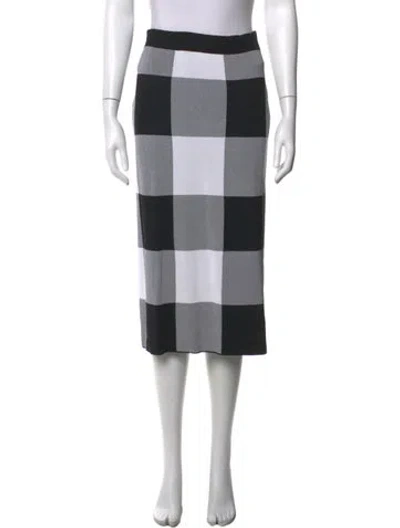 Pre-owned Derek Lam Plaid Print Midi Length Skirt In Black