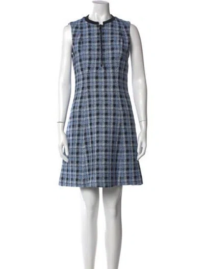 Pre-owned Derek Lam Plaid Print Mini Dress In Blue