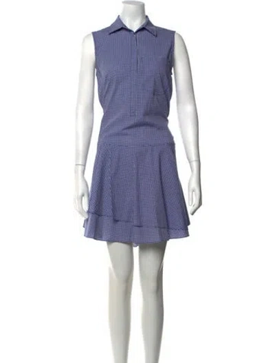 Pre-owned Derek Lam Plaid Print Mini Dress In Blue/white