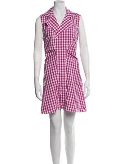 Pre-owned Derek Lam Plaid Print Mini Dress In Purple/white