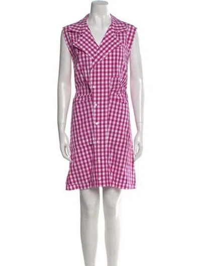 Pre-owned Derek Lam Plaid Print Mini Dress W/ Tags In Purple