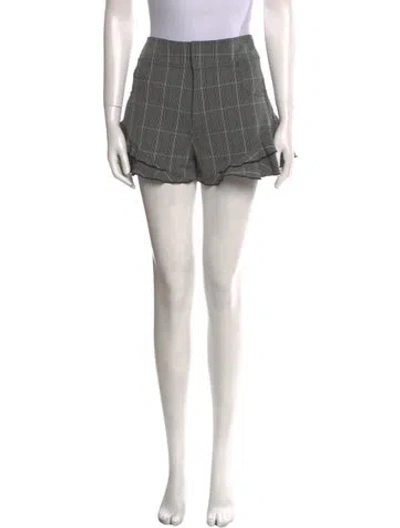 Pre-owned Derek Lam Plaid Print Mini Shorts In Gray