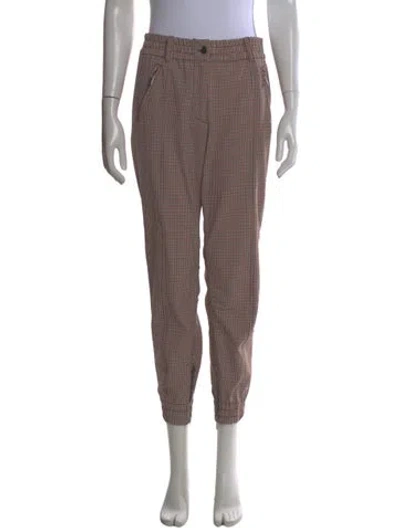 Pre-owned Derek Lam Plaid Print Skinny Leg Pants In Neutral