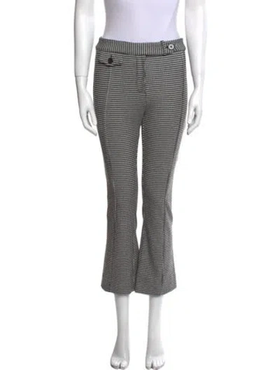 Pre-owned Derek Lam Plaid Print Straight Leg Pants In Black