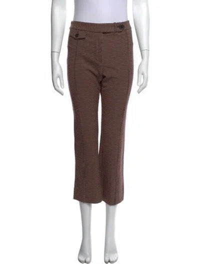 Pre-owned Derek Lam Plaid Print Straight Leg Pants In Brown/neutrals
