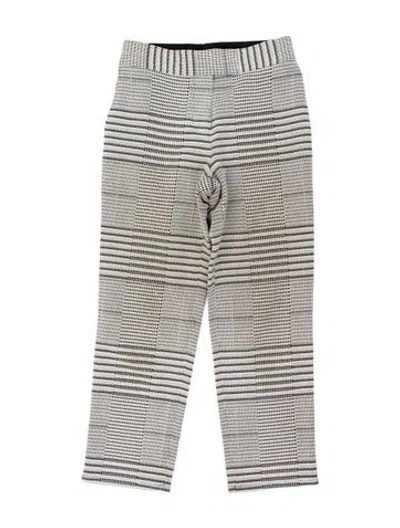 Pre-owned Derek Lam Plaid Print Straight Leg Pants In White