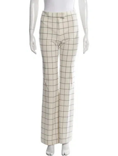 Pre-owned Derek Lam Plaid Print Wide Leg Pants In Neutral