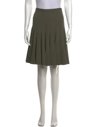Pre-owned Derek Lam Pleated Accents Knee-length Skirt In Green