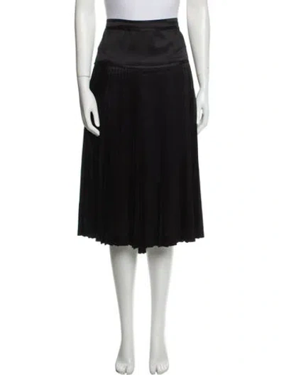 Pre-owned Derek Lam Pleated Accents Midi Length Skirt In Black