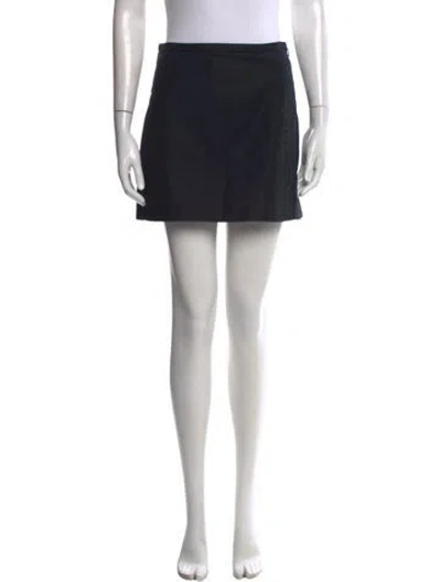 Pre-owned Derek Lam Pleated Accents Mini Skirt In Blue