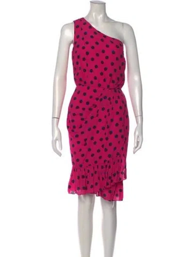 Pre-owned Derek Lam Polka Dot Print Knee-length Dress In Pink