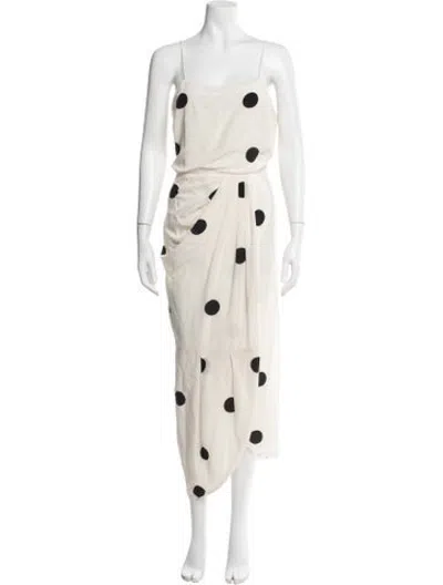 Pre-owned Derek Lam Polka Dot Print Long Dress In Neutrals