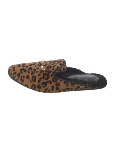 Pre-owned Derek Lam Ponyhair Animal Print Mules In Brown