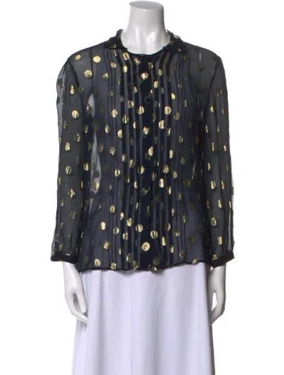 Pre-owned Derek Lam Printed Crew Neck Blouse