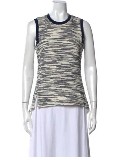 Pre-owned Derek Lam Printed Crew Neck Top