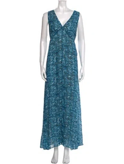 Pre-owned Derek Lam Printed Long Dress In Blue