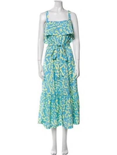 Pre-owned Derek Lam Printed Long Dress In Blue