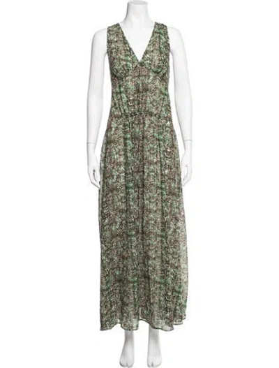 Pre-owned Derek Lam Printed Long Dress In Green