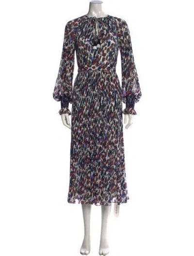 Pre-owned Derek Lam Printed Midi Length Dress In Blue/white