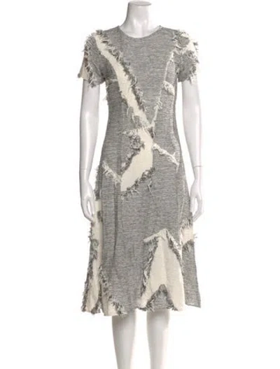Pre-owned Derek Lam Printed Midi Length Dress In Gray