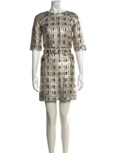 Pre-owned Derek Lam Printed Mini Dress In Neutral