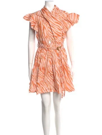Pre-owned Derek Lam Printed Mini Dress In Orange