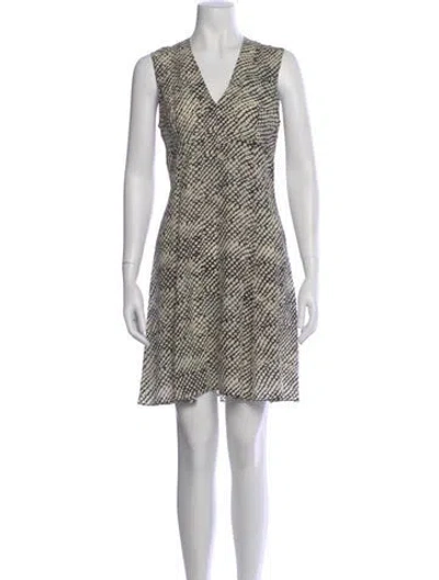 Pre-owned Derek Lam Printed Mini Dress In White