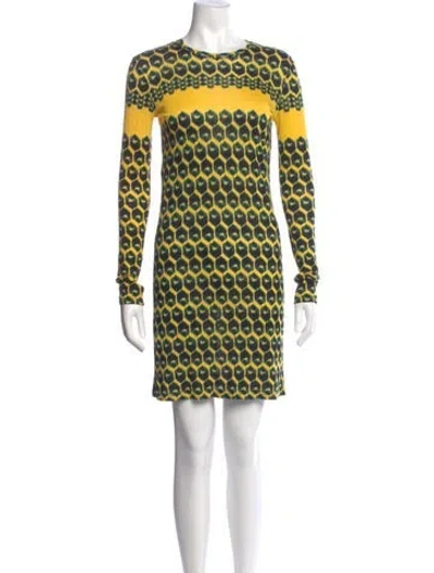 Pre-owned Derek Lam Printed Mini Dress In Yellow