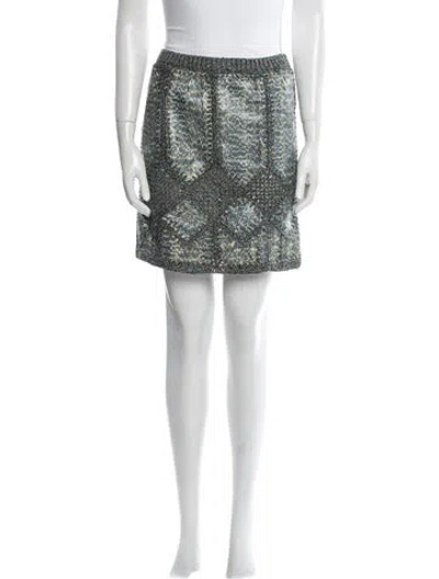 Pre-owned Derek Lam Printed Mini Skirt In Blue