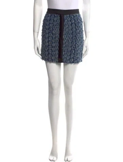 Pre-owned Derek Lam Printed Mini Skirt In Blue