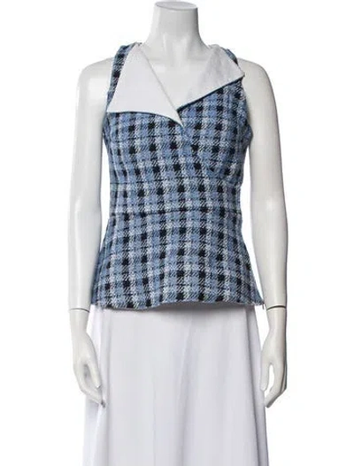 Pre-owned Derek Lam Printed Sleeveless Top In Blue