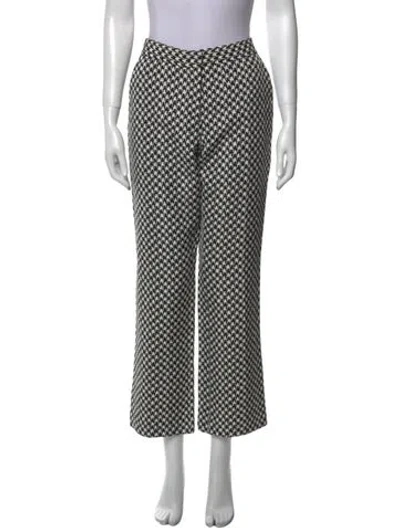 Pre-owned Derek Lam Printed Straight Leg Pants In White