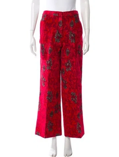 Pre-owned Derek Lam Printed Wide Leg Pants In Red