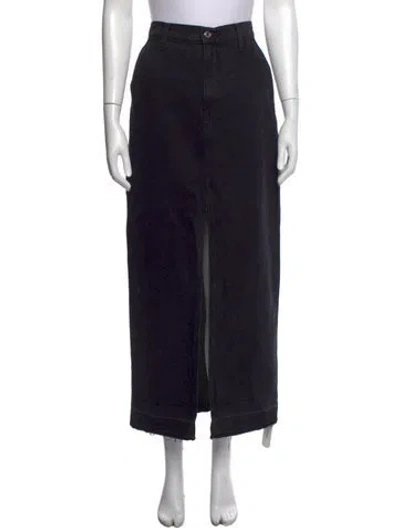 Pre-owned Derek Lam Raw-edge Trim Long Skirt In Black