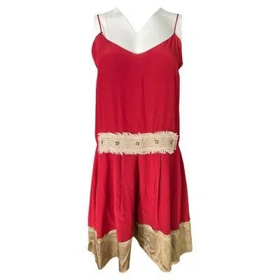 Pre-owned Derek Lam Red Silk Mini Dress, Size 6