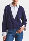 Derek Lam Rida Striped Mixed Media Sweater
