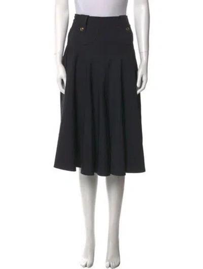 Pre-owned Derek Lam Ruffle Embellishment Knee-length Skirt In Blue