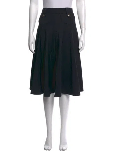 Pre-owned Derek Lam Ruffle Embellishment Midi Length Skirt In Black