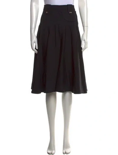 Pre-owned Derek Lam Ruffle Embellishment Midi Length Skirt In Black