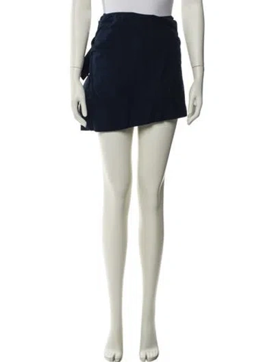 Pre-owned Derek Lam Ruffle Embellishment Mini Skirt In Blue