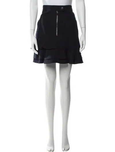 Pre-owned Derek Lam Ruffle Embellishment Mini Skirt In Blue