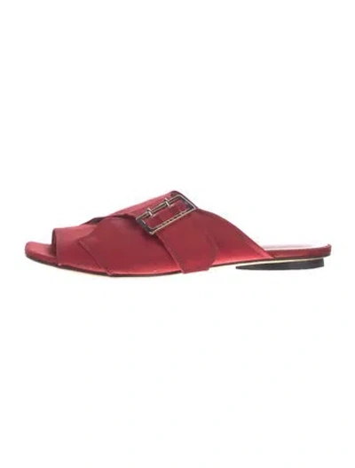 Pre-owned Derek Lam Satin Slides In Red