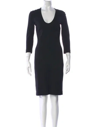 Pre-owned Derek Lam Scoop Neck Knee-length Dress In Black