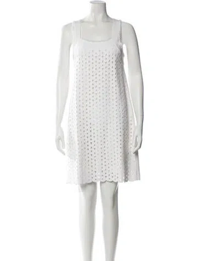 Pre-owned Derek Lam Scoop Neck Knee-length Dress In White