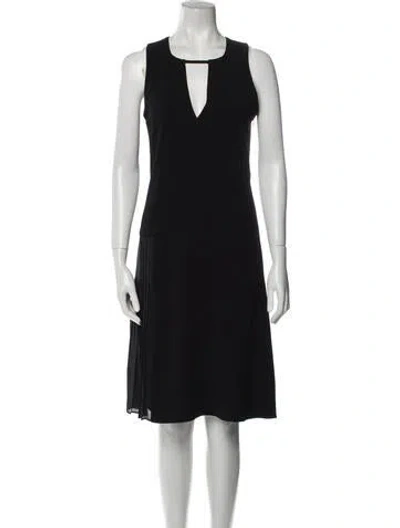 Pre-owned Derek Lam Scoop Neck Midi Length Dress In Black